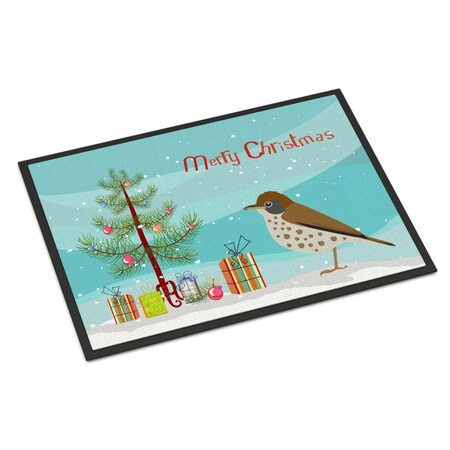 Carolines Treasures 24 x 36 in. Thrush Merry Christmas Indoor or Outdoor Mat CK4493JMAT